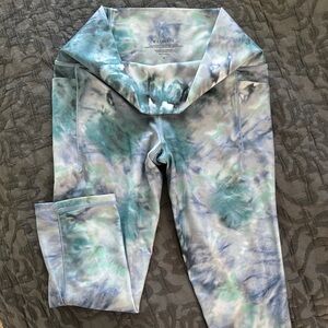 Athleta Tie-Dye Leggings - Blue and Green